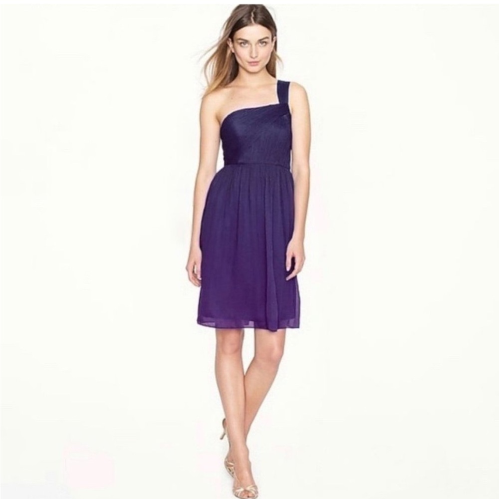 J crew Lucienne silk one shoulder bridesmaid dress size 4
